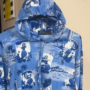 Polo Ralph Lauren Blue Hawaiian Print Hoodie